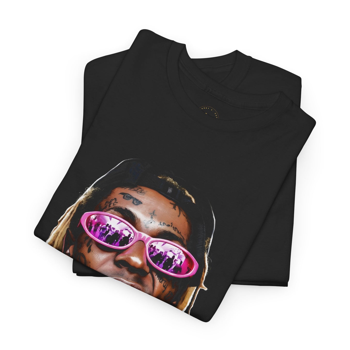 Graphic Tee — Weezy Portrait T‑Shirt with Pink Shades
