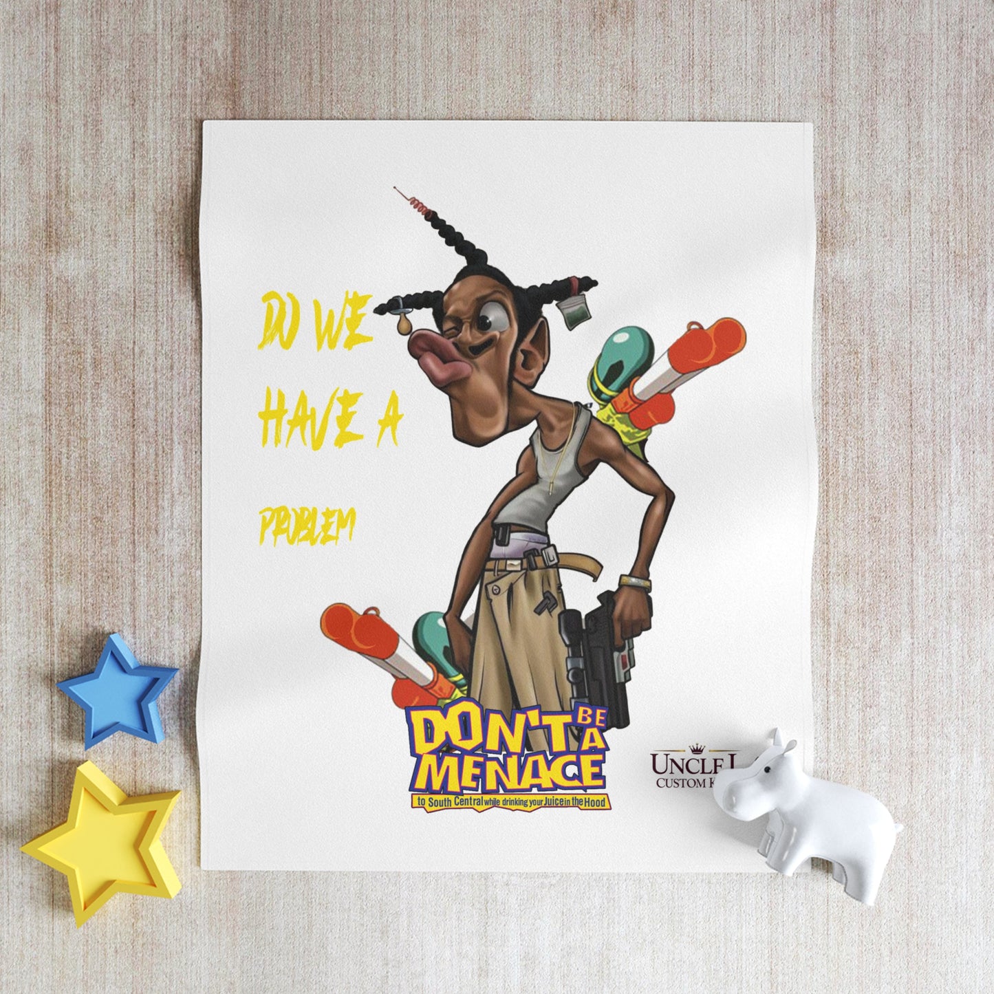 Don’t Be a Menace Throw Blanket — 'Do We Have a Problem?' Cartoon Character Graphic