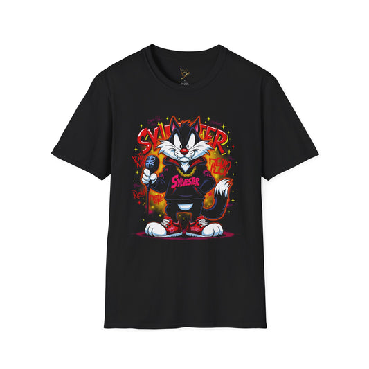 Sylvester Streetwear T-Shirt — Cartoon Cat Singer Graphic Tee