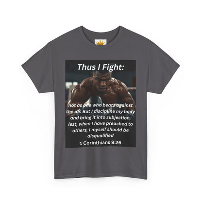 Christian Graphic Tee - Thus I Fight 1 Corinthians 9:26