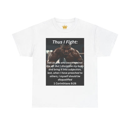 Christian Graphic Tee - Thus I Fight 1 Corinthians 9:26