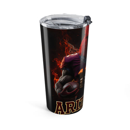Arizona Cardinal Football 20oz Tumbler — Mascot Helmet & Number Travel Cup