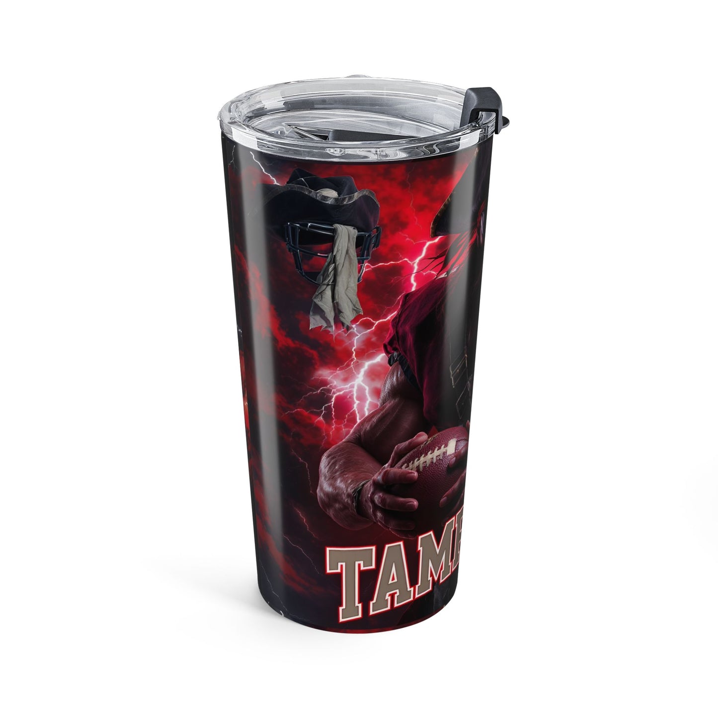 Pirate Skull 20oz Tumbler – Dark Red Lightning Tampa Bay Design