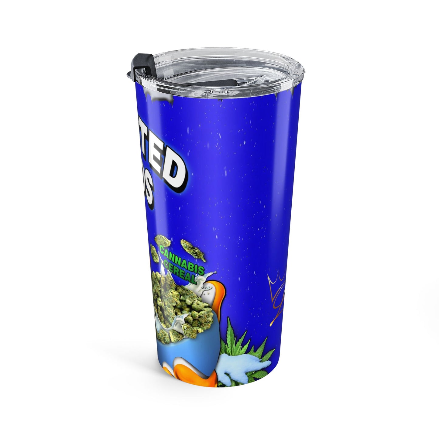 Frosted Buds 20oz Travel Tumbler — Novelty Cannabis Cereal Design