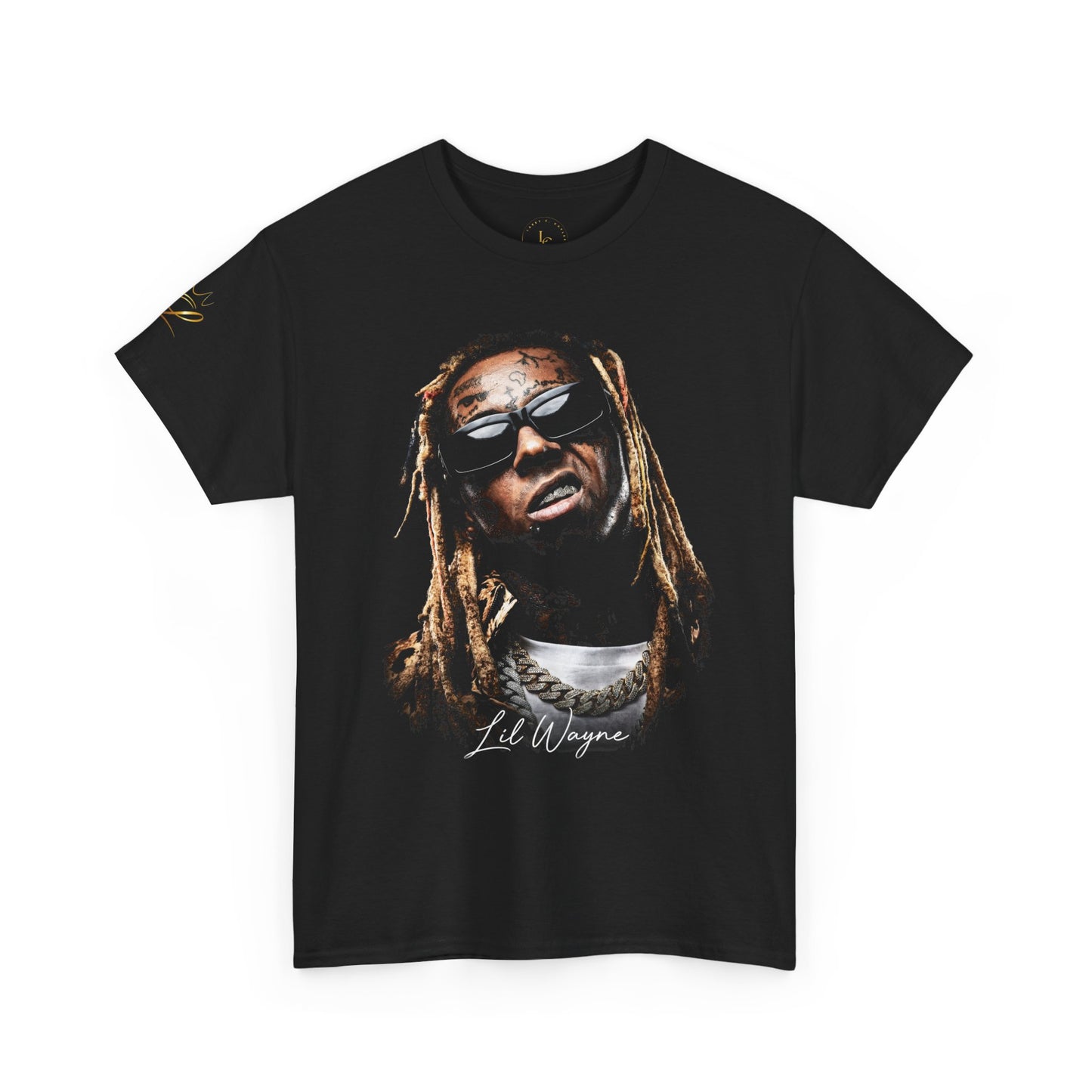 "Weezy" Portrait Graphic Tee – Icon Face Design with Script Signature