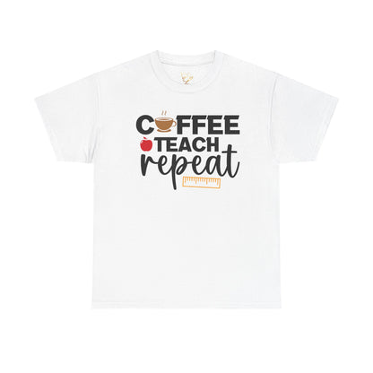 Coffee Teach Repeat Unisex Tee - Perfect Gift for Coffee Lovers and Teachers