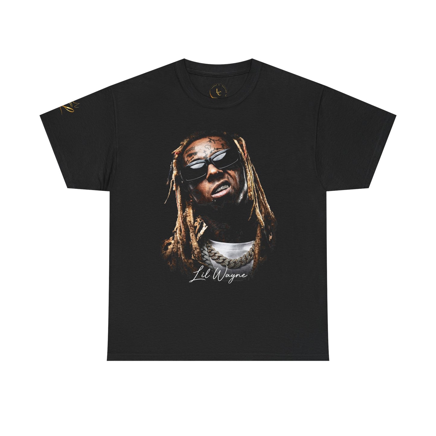 "Weezy" Portrait Graphic Tee – Icon Face Design with Script Signature