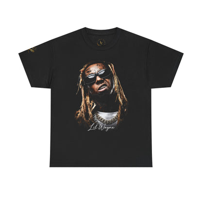 "Weezy" Portrait Graphic Tee – Icon Face Design with Script Signature