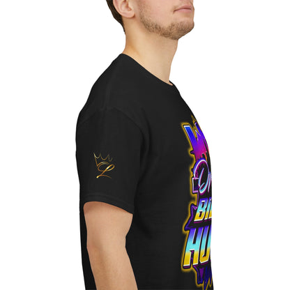 Dream Big Hustle Hard Tee — Retro City Sunset Motivational T-Shirt
