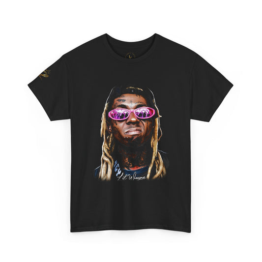 Graphic Tee — Weezy Portrait T‑Shirt with Pink Shades