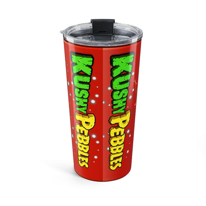 20oz Tumbler — 'Kushy Pebbles' Retro Snack Cereal Cannabis Graphic Travel Mug