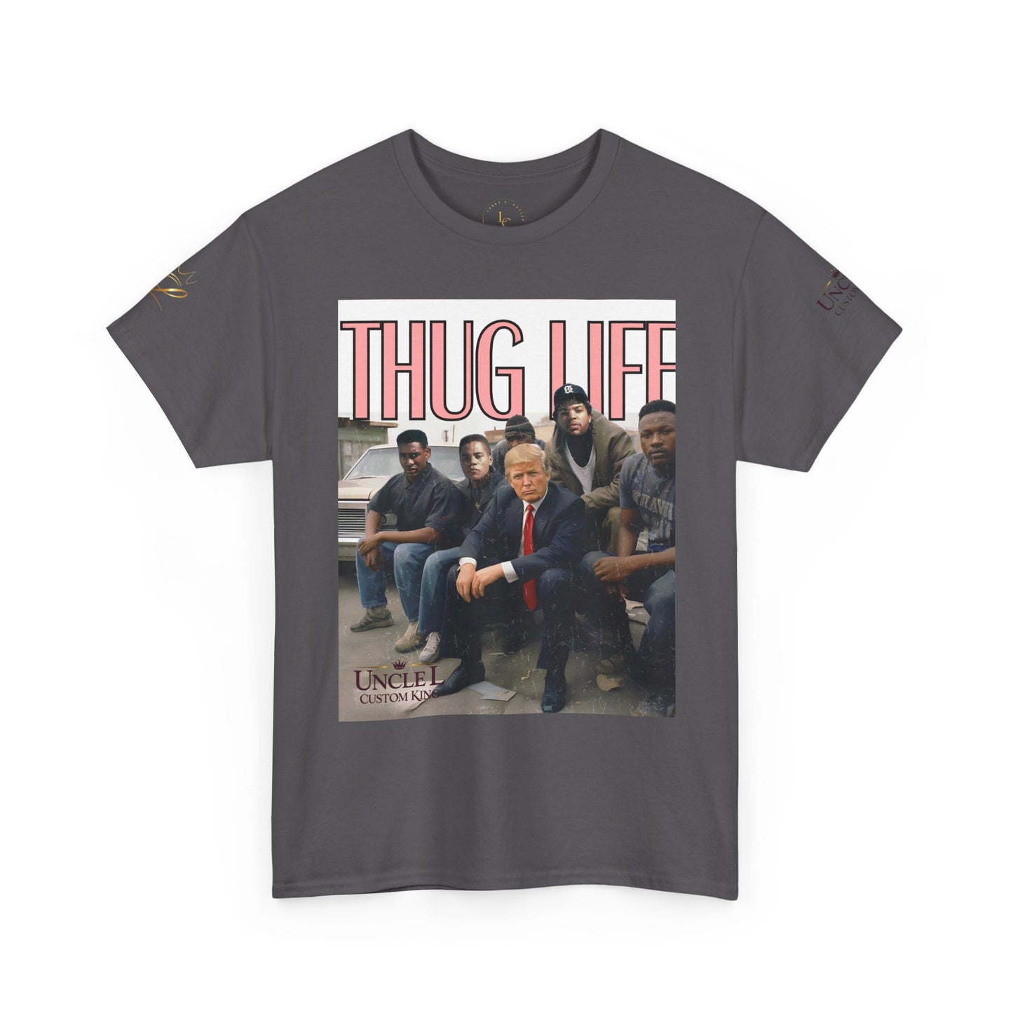 Thug Graphic Tee — Retro Crew Photo Streetwear T‑Shirt