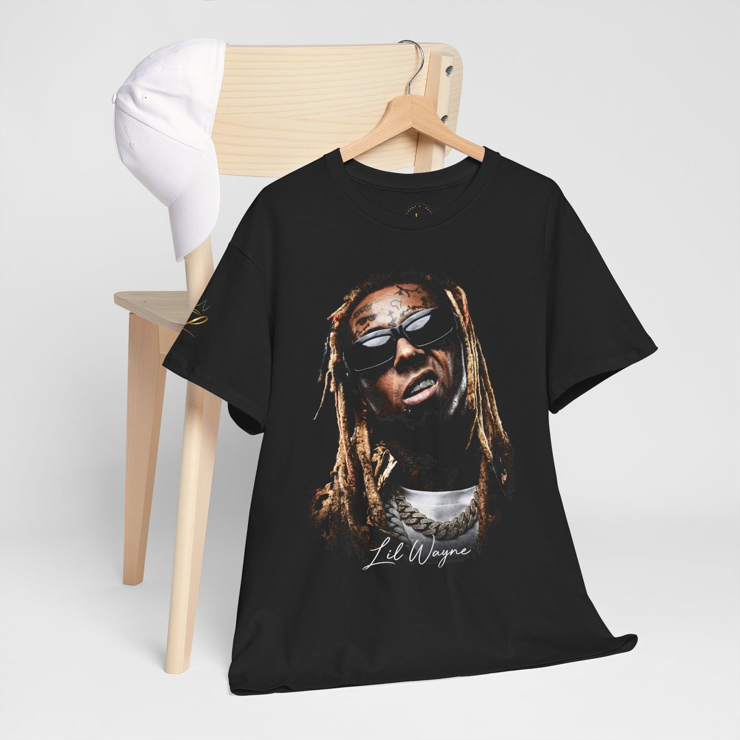 "Weezy" Portrait Graphic Tee – Icon Face Design with Script Signature