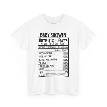 Baby Shower Unisex Tee with Nutritional Facts Design