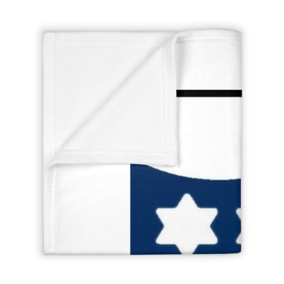 Jesus Shield Throw Blanket — Christian Faith Cozy Blanket with Cross Design