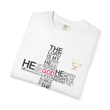 Religious Unisex Garment-Dyed T-shirt - 'The Lord Is'