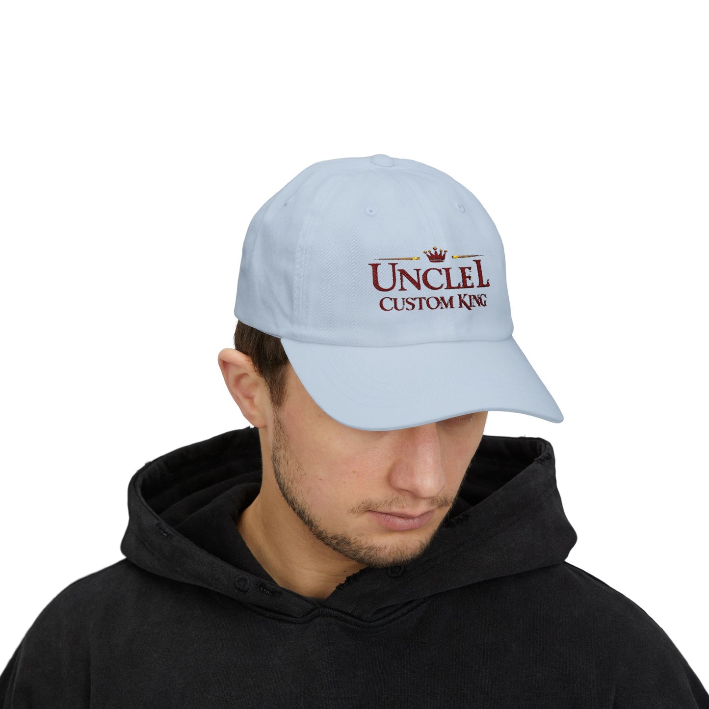 Uncle Custom King Dad Cap — Embroidered Crown Baseball Hat
