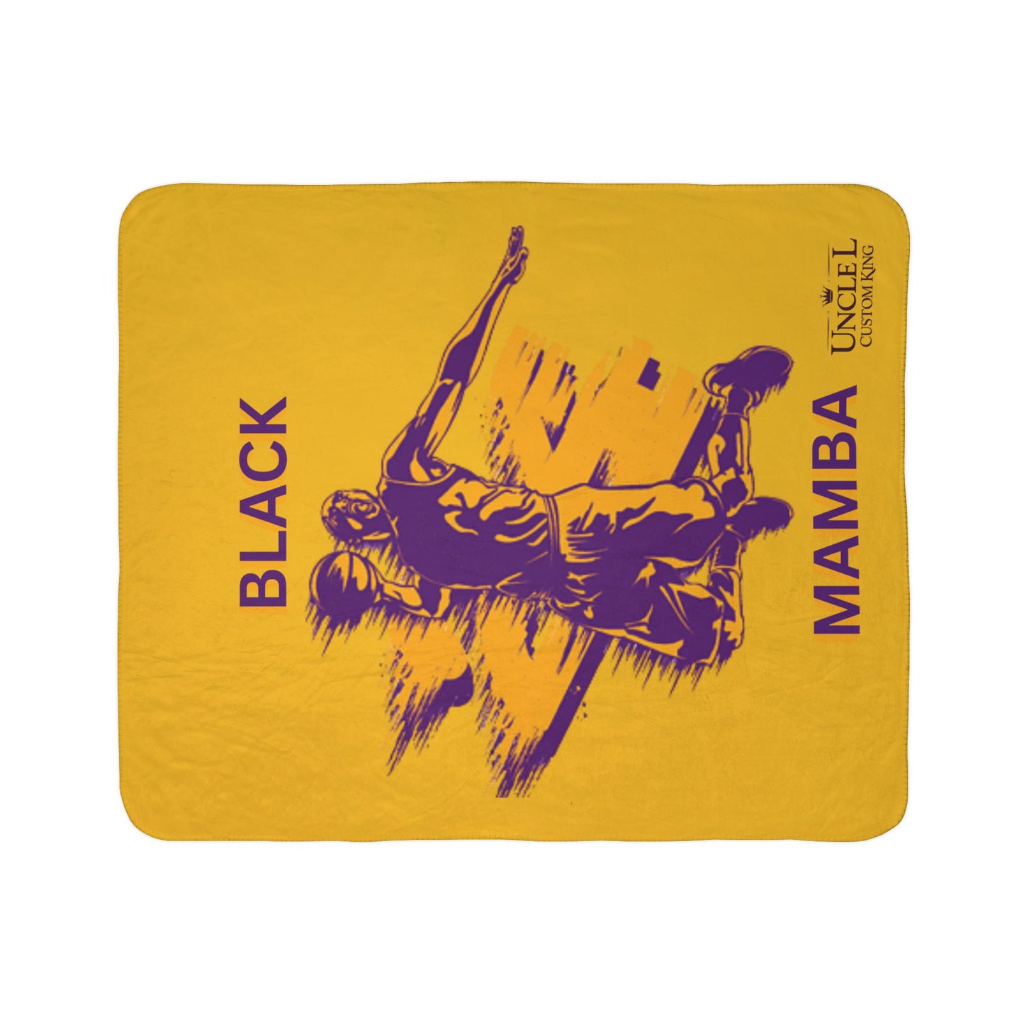 Black Mamba Basketball Sherpa Blanket — Lakers-Inspired Fleece Throw