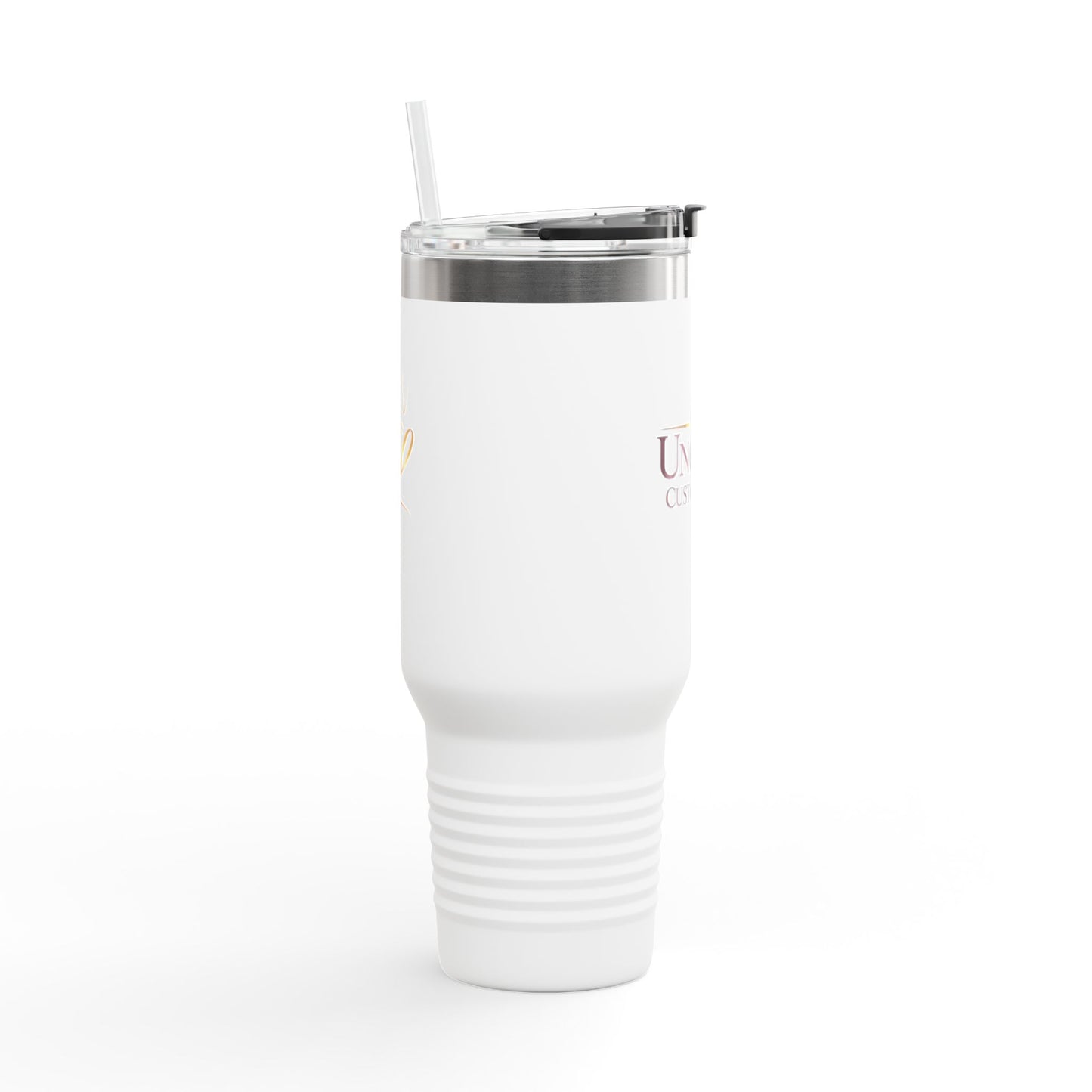 Insulated 40oz Travel Mug — "Uncle L Custom King" Stainless Tumbler with Straw & Handle