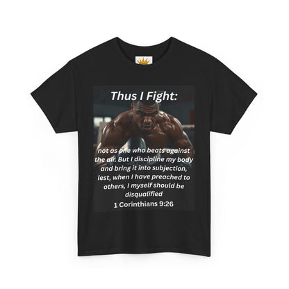 Christian Graphic Tee - Thus I Fight 1 Corinthians 9:26