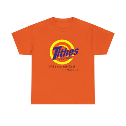 T-Shirt — "Tithes Offering" Gospel Logo Tee (Malachi 3:8) — Christian Giving Shirt