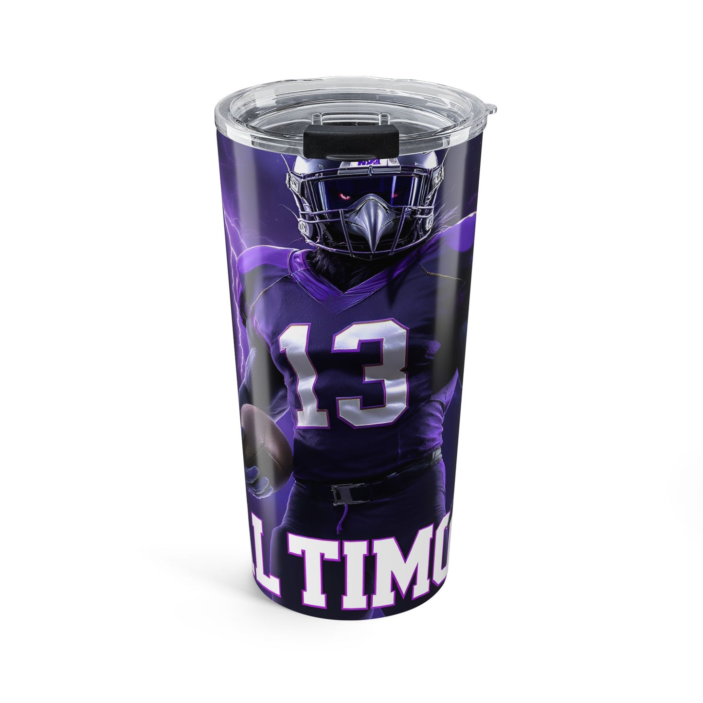 Football Player 20oz Tumbler — Purple Baltimore Team Design