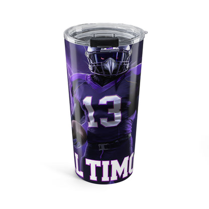 Football Player 20oz Tumbler — Purple Baltimore Team Design