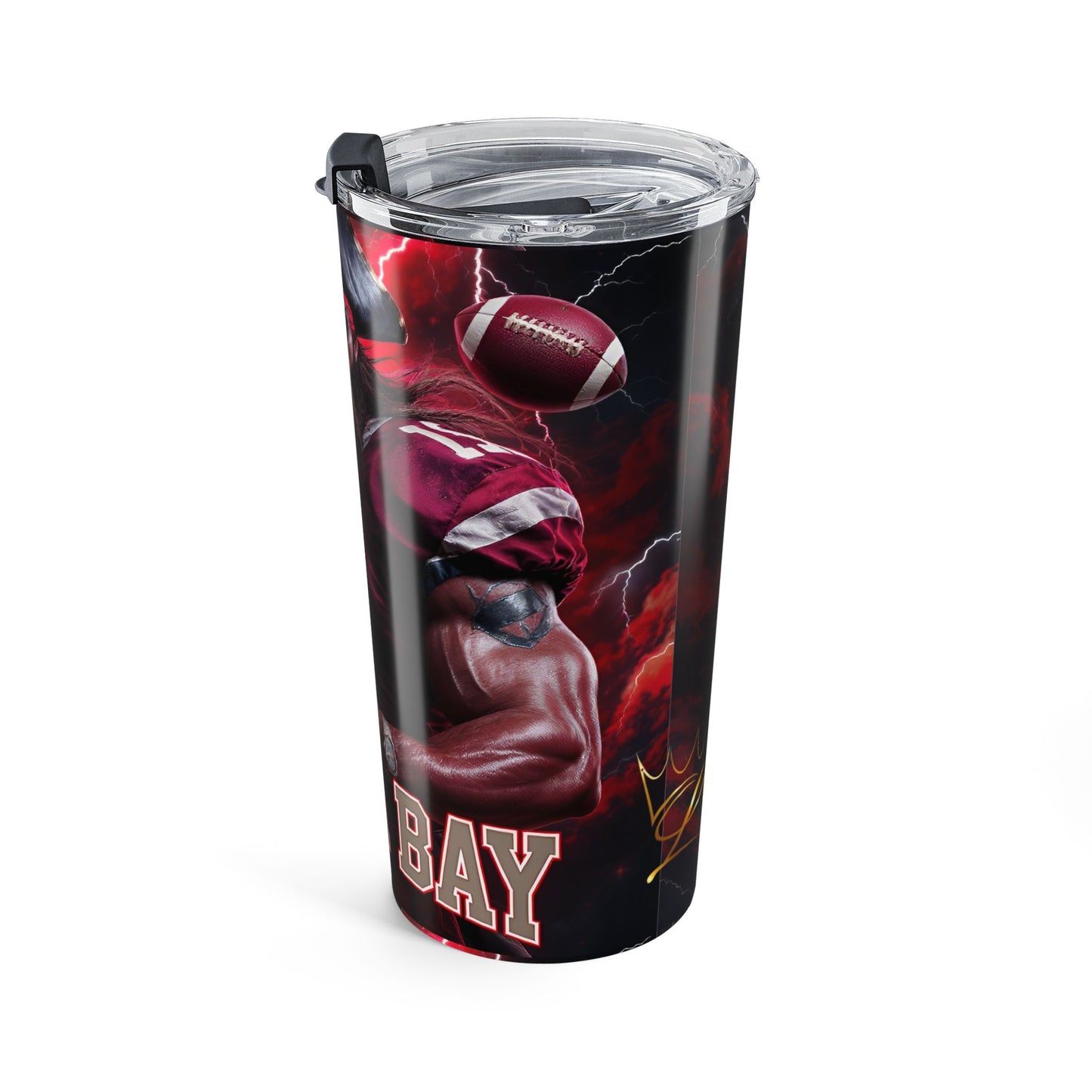 Pirate Skull 20oz Tumbler – Dark Red Lightning Tampa Bay Design