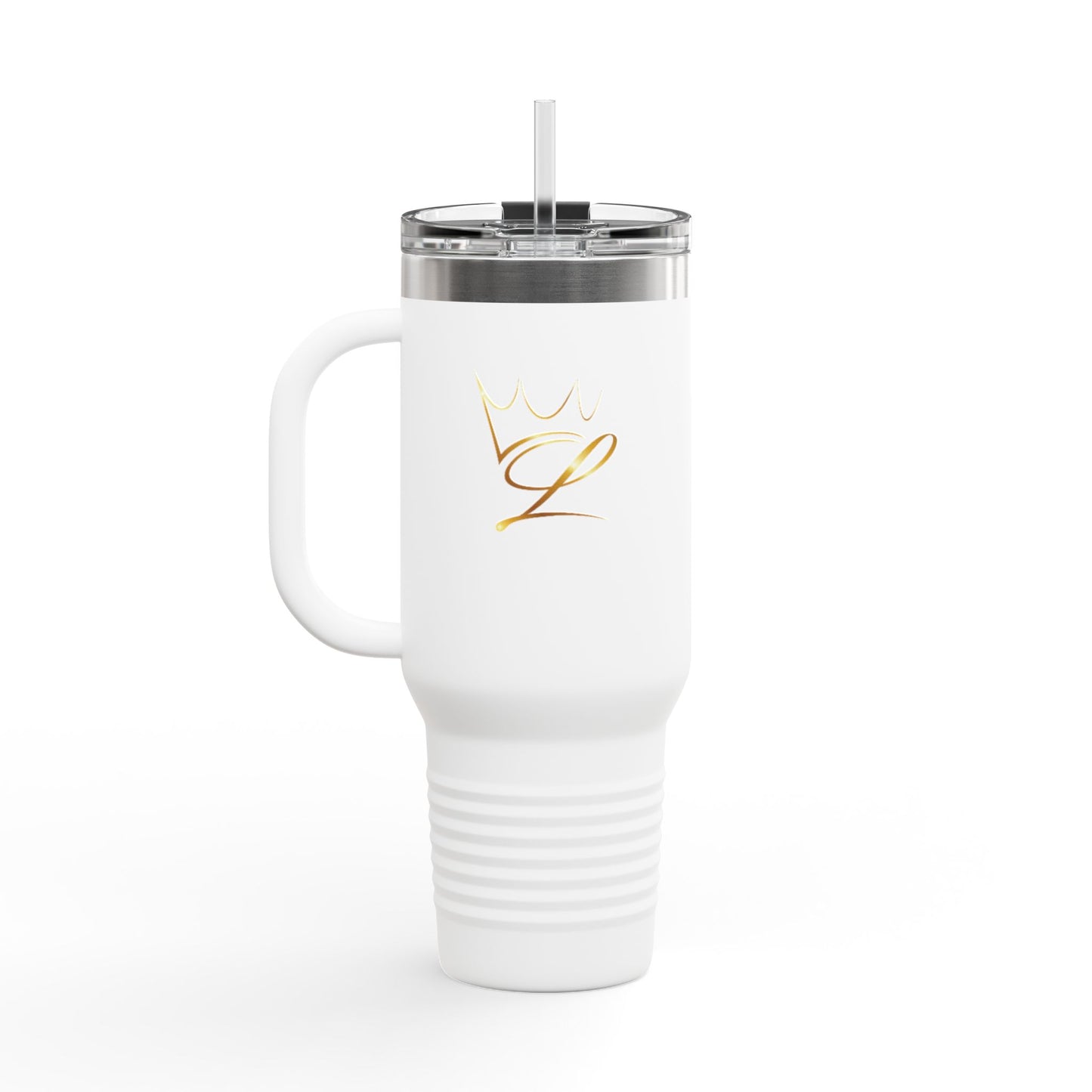 Insulated 40oz Travel Mug — "Uncle L Custom King" Stainless Tumbler with Straw & Handle