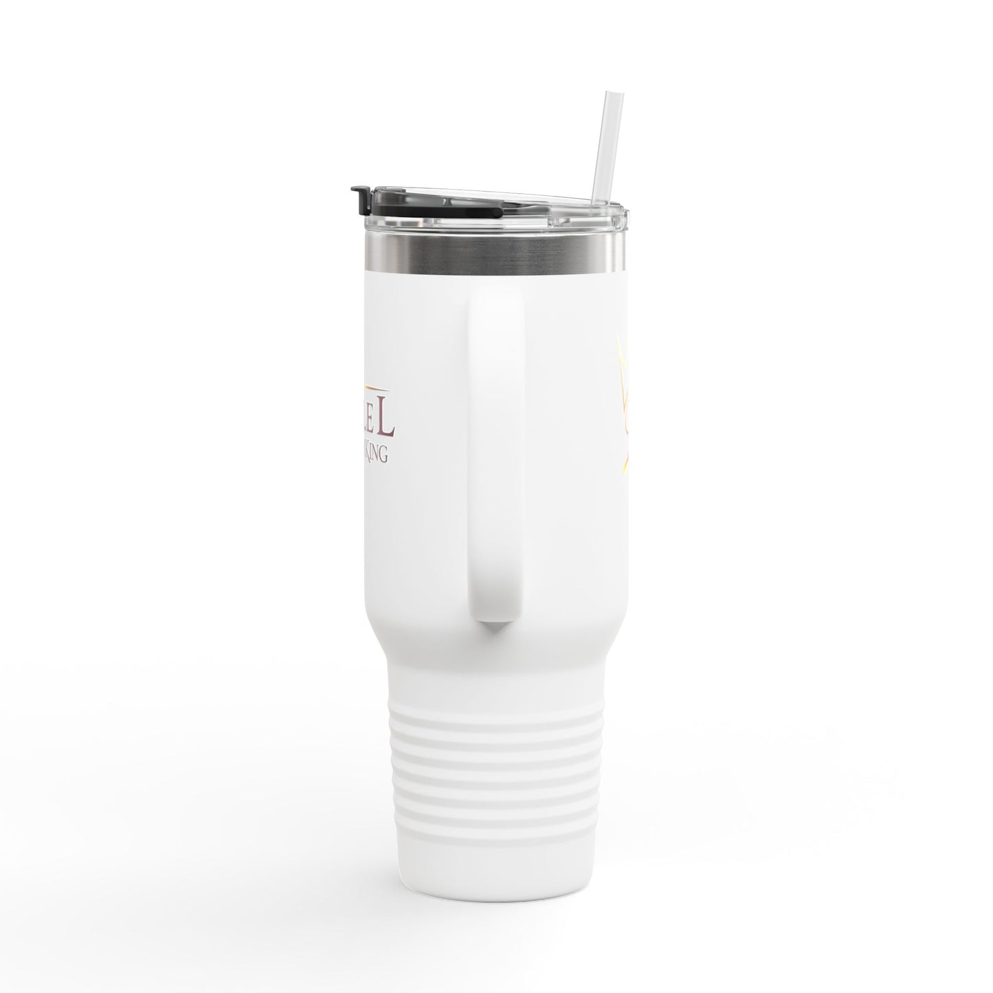 Insulated 40oz Travel Mug — "Uncle L Custom King" Stainless Tumbler with Straw & Handle