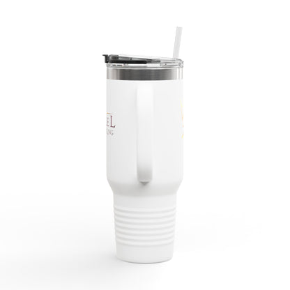 Insulated 40oz Travel Mug — "Uncle L Custom King" Stainless Tumbler with Straw & Handle