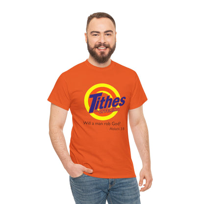T-Shirt — "Tithes Offering" Gospel Logo Tee (Malachi 3:8) — Christian Giving Shirt