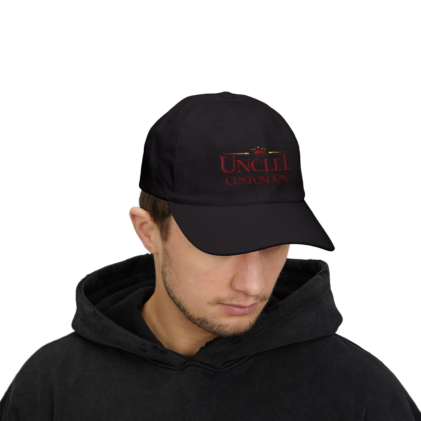 Uncle Custom King Dad Cap — Embroidered Crown Baseball Hat