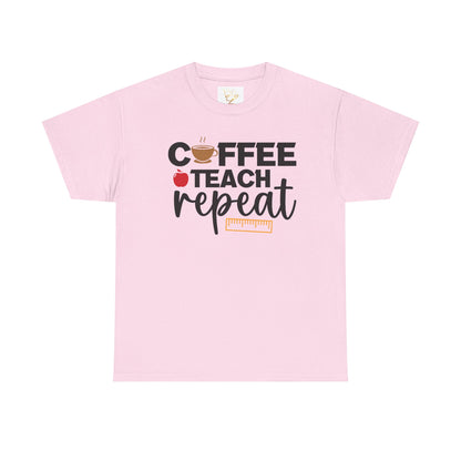 Coffee Teach Repeat Unisex Tee - Perfect Gift for Coffee Lovers and Teachers