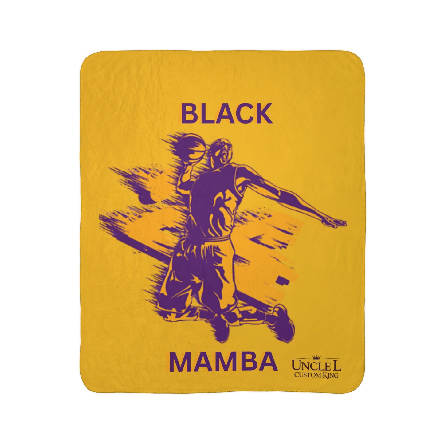 Black Mamba Basketball Sherpa Blanket — Lakers-Inspired Fleece Throw