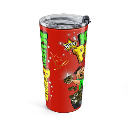 20oz Tumbler — 'Kushy Pebbles' Retro Snack Cereal Cannabis Graphic Travel Mug
