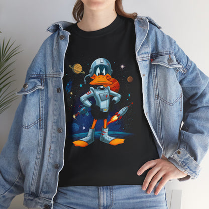 Space Daffy Duck Astronaut T-Shirt — Cute Retro Cosmic Graphic Tee