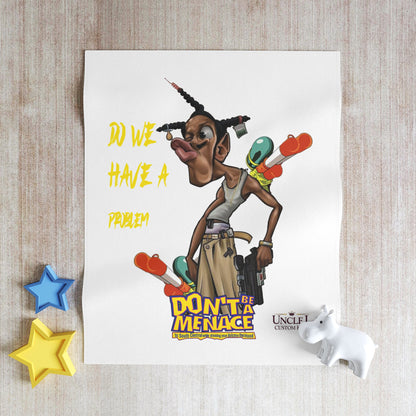 Don’t Be a Menace Throw Blanket — 'Do We Have a Problem?' Cartoon Character Graphic
