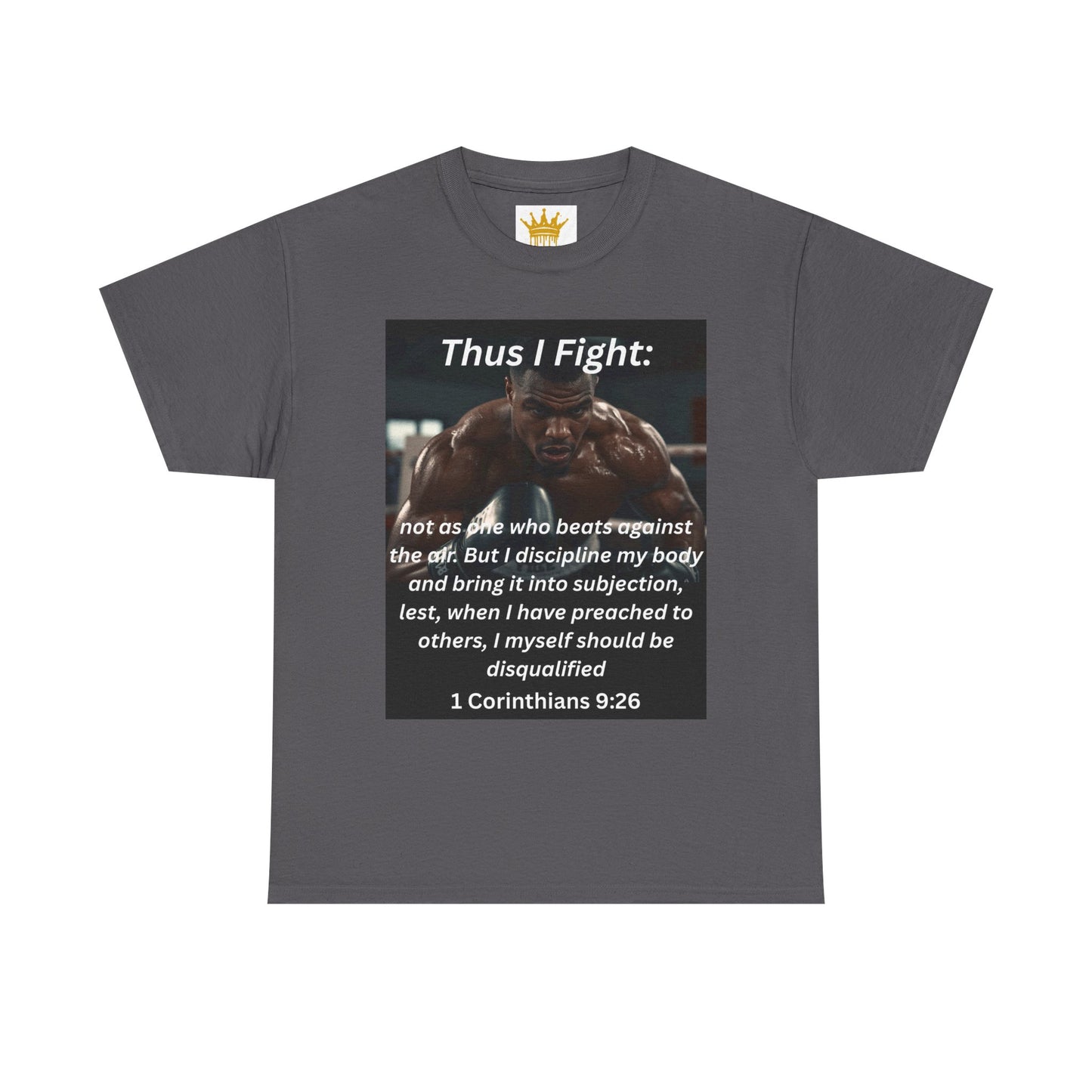 Christian Graphic Tee - Thus I Fight 1 Corinthians 9:26