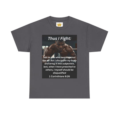 Christian Graphic Tee - Thus I Fight 1 Corinthians 9:26