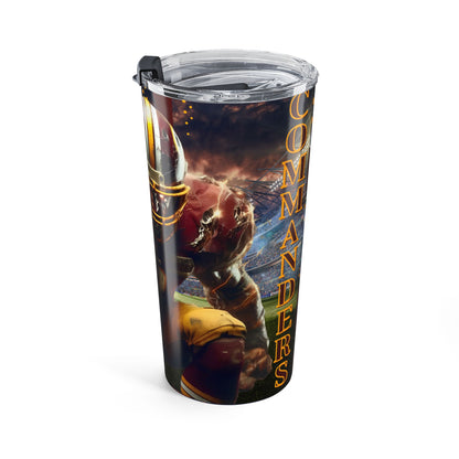 Commanders Football 20oz Tumbler – Insulated Travel Cup with Player Graphic
